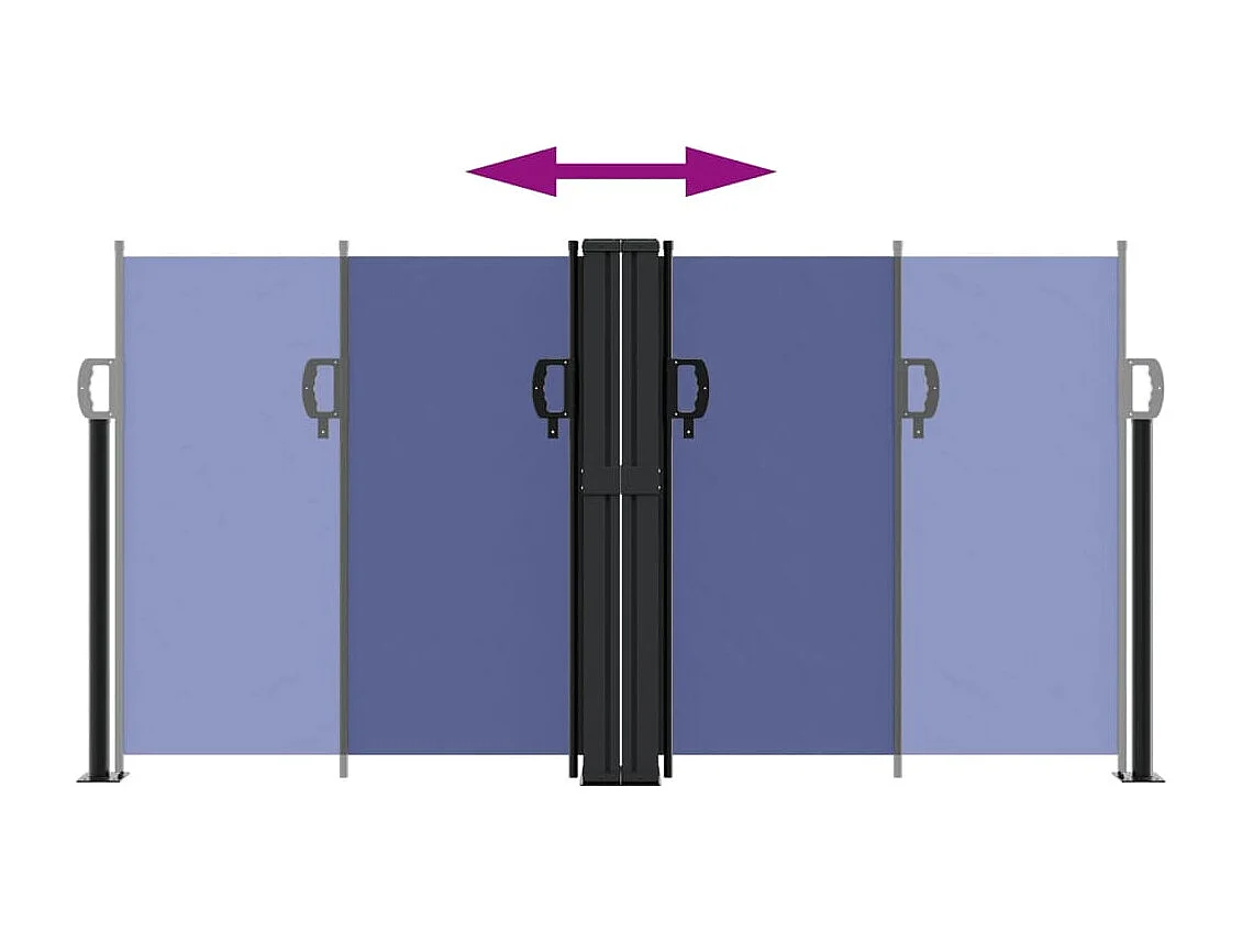 Toldo lateral retrátil azul 120x1200 cm