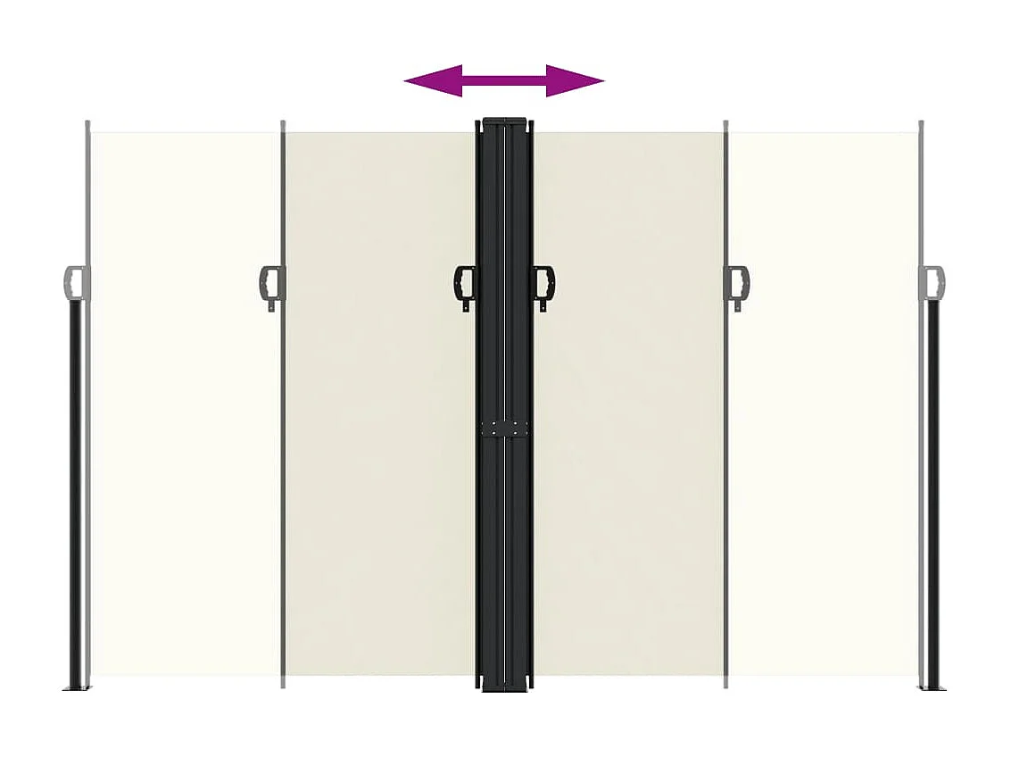 Toldo lateral retrátil creme 220x600 cm