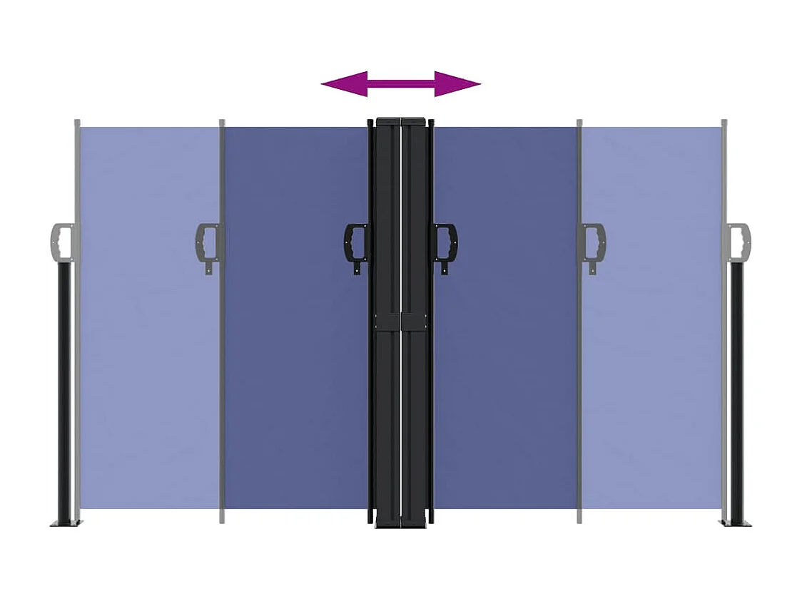 Toldo lateral retrátil azul 140x1200 cm