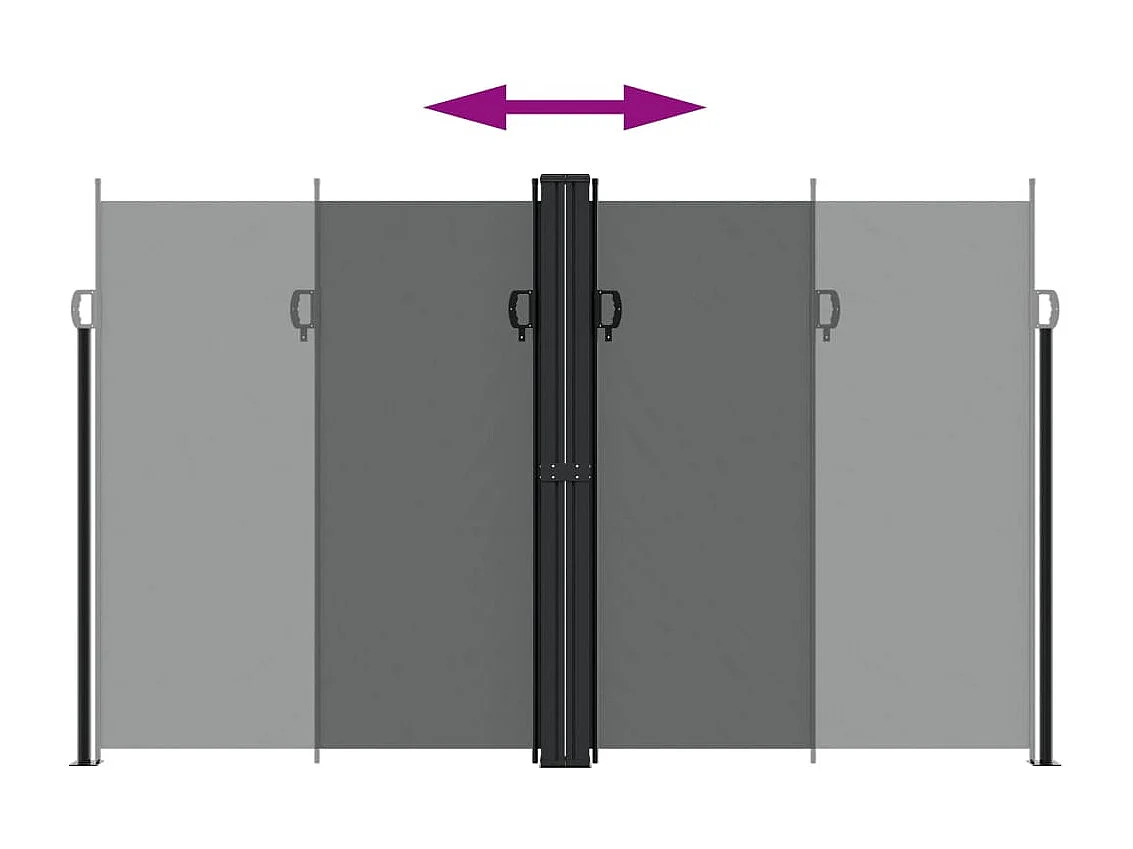 Auvent latéral rétractable anthracite 200x1000 cm