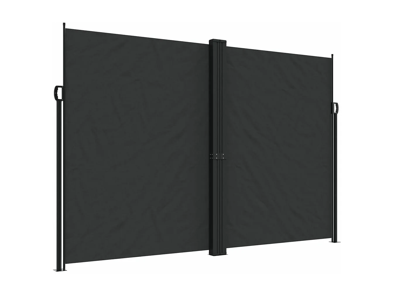 Toldo lateral retrátil preto 220x600 cm