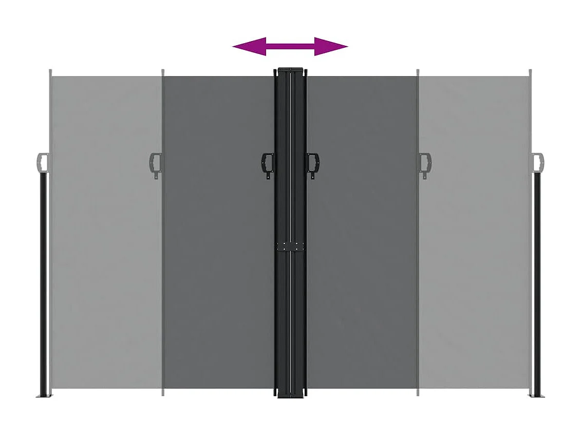 Toldo lateral retrátil preto 220x600 cm