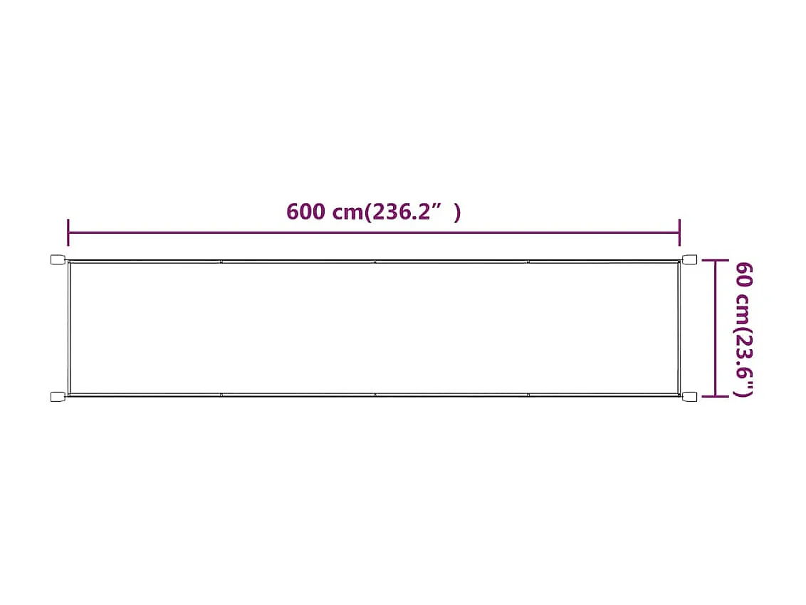 Toldo vertical Tela Oxford Azul 60x600 cm