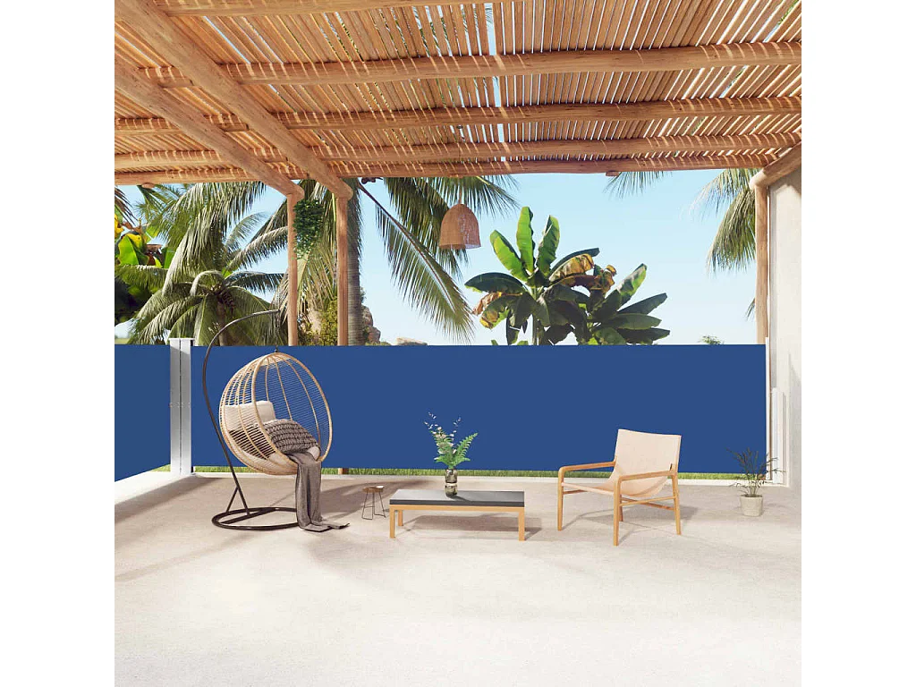 Toldo lateral retrátil Azul 140x1000 cm