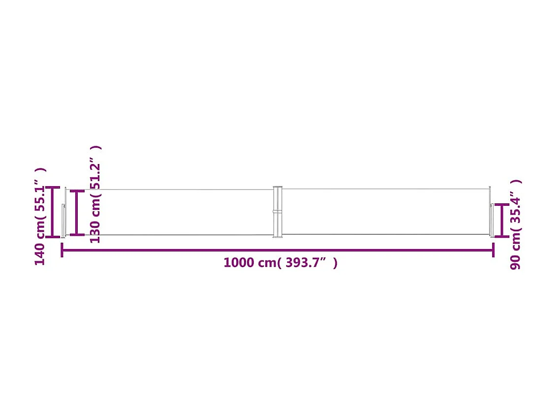 Toldo lateral retrátil Azul 140x1000 cm