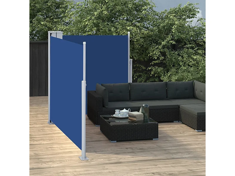 Toldo lateral retrátil azul 100 x 600 cm