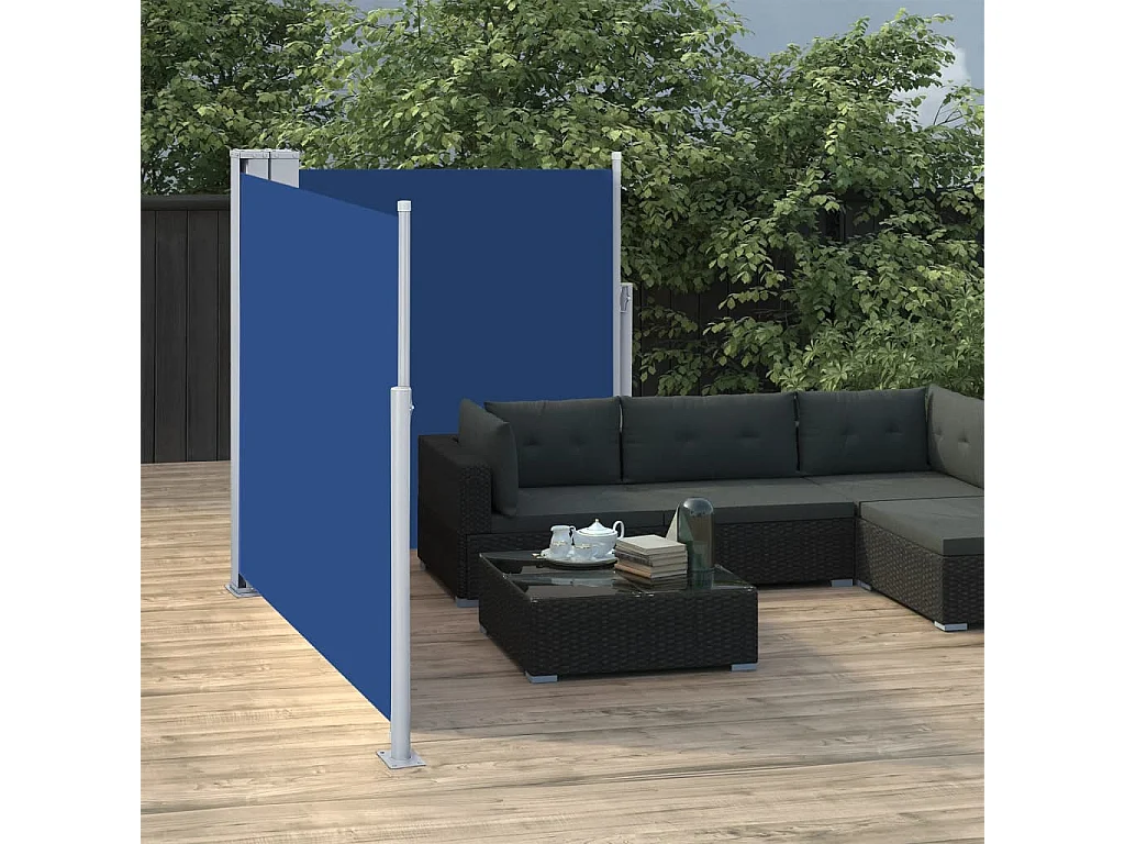 Toldo lateral retrátil azul 100 x 600 cm
