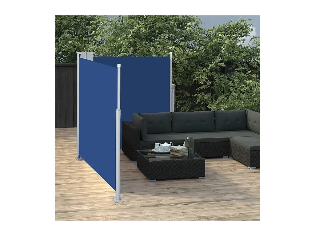 Auvent latéral rétractable Bleu 100 x 600 cm