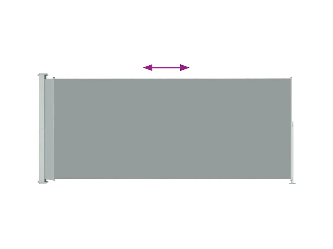 Auvent latéral rétractable de patio 180x500 cm Gris