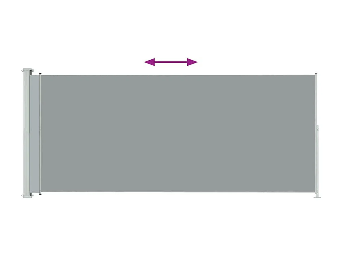 Uitschuifbare zijterraszonwering 180x500 cm Grijs