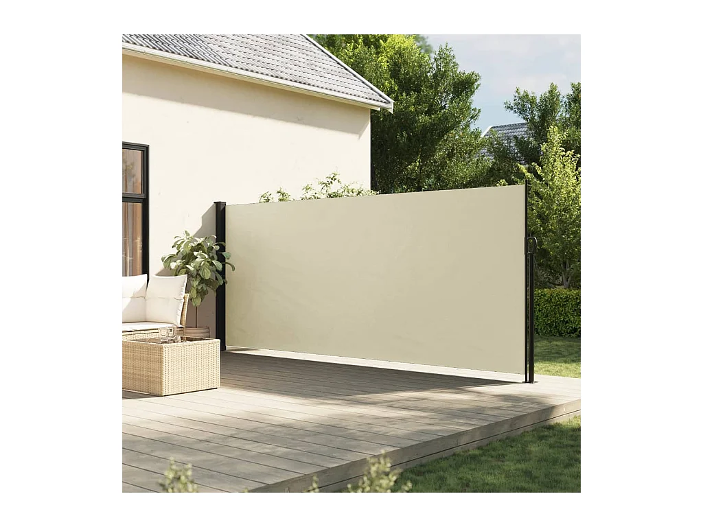 Crème uitschuifbare zijluifel 180x500 cm