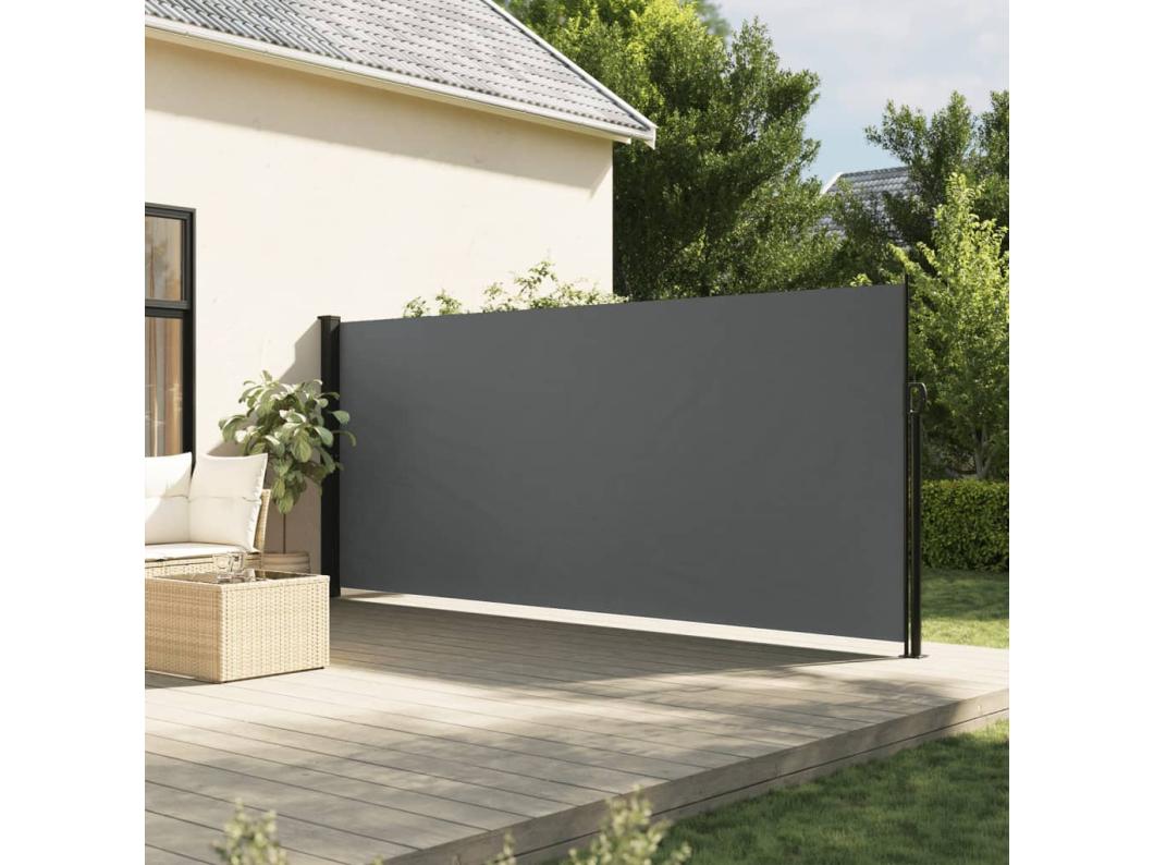 Anthrazitfarbene einziehbare Seitenmarkise 180x300 cm