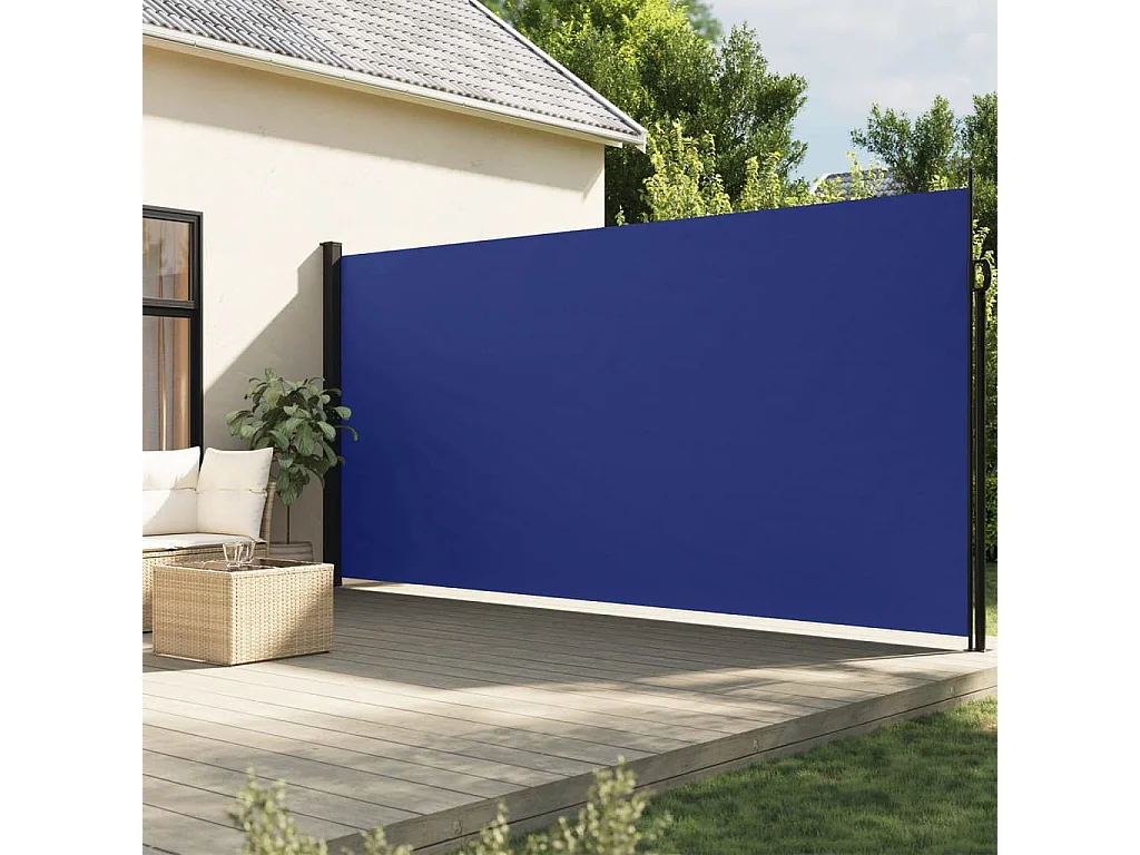 Auvent latéral rétractable bleu 200x600 cm