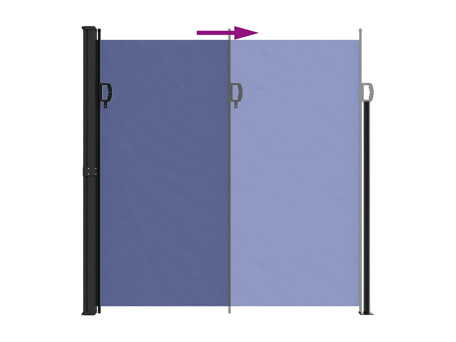 Auvent latéral rétractable bleu 200x600 cm