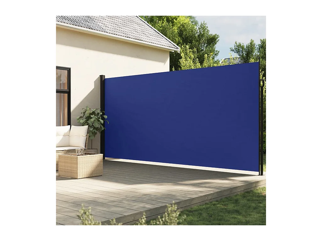 Toldo lateral retrátil azul 200x600 cm
