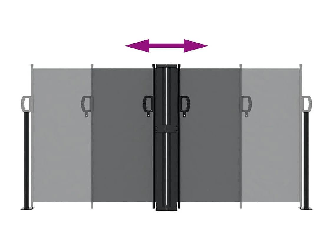 Toldo lateral retrátil preto 120x600 cm