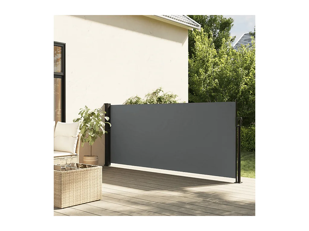 Auvent latéral rétractable anthracite 140x500 cm