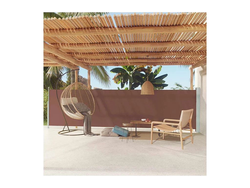 Tenda da sole laterale retrattile 140x600 cm Marrone