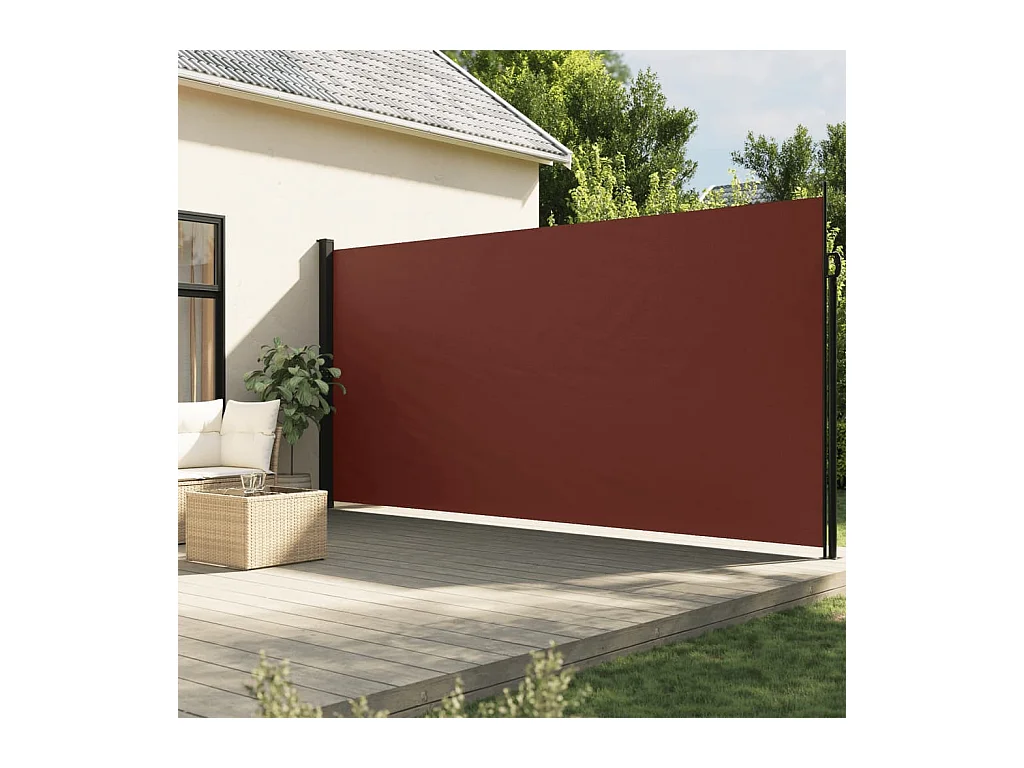 Auvent latéral rétractable marron 220x600 cm