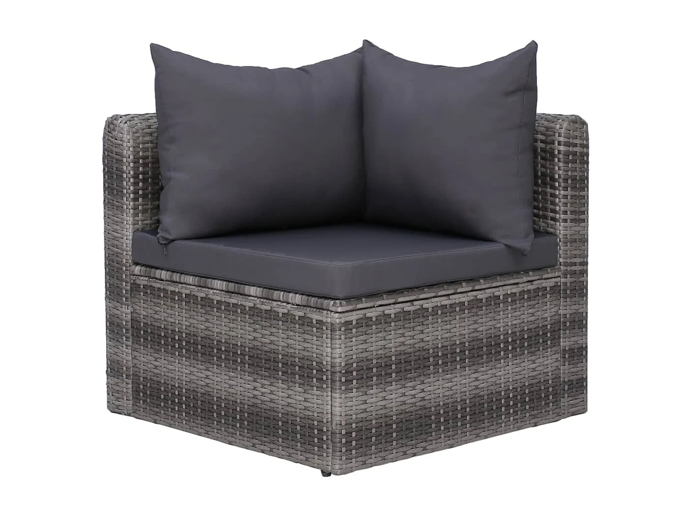 Meuble de jardin 3 pcs avec coussins Gris Résine tressée