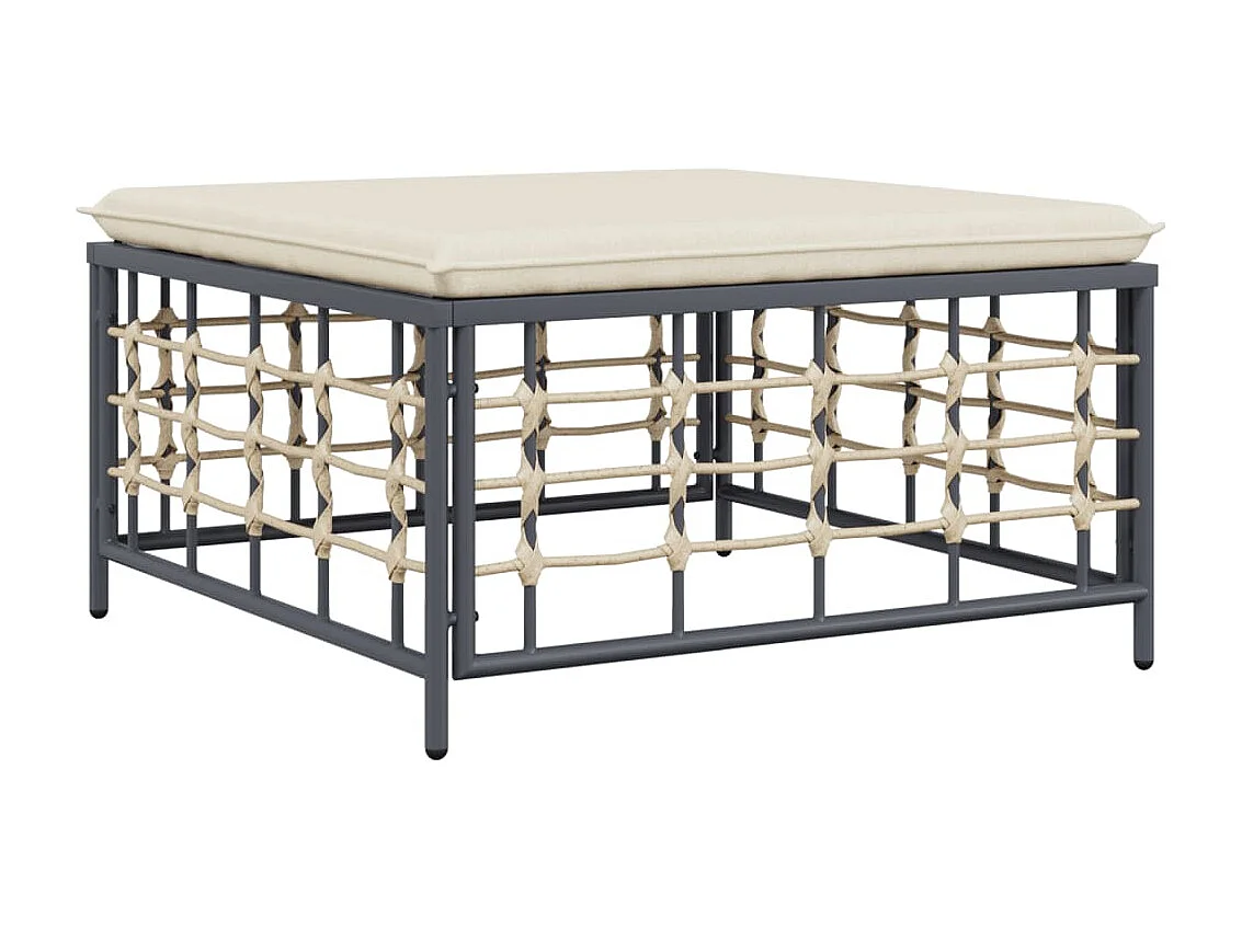 Salon de jardin 6 pcs avec coussins anthracite résine tressée