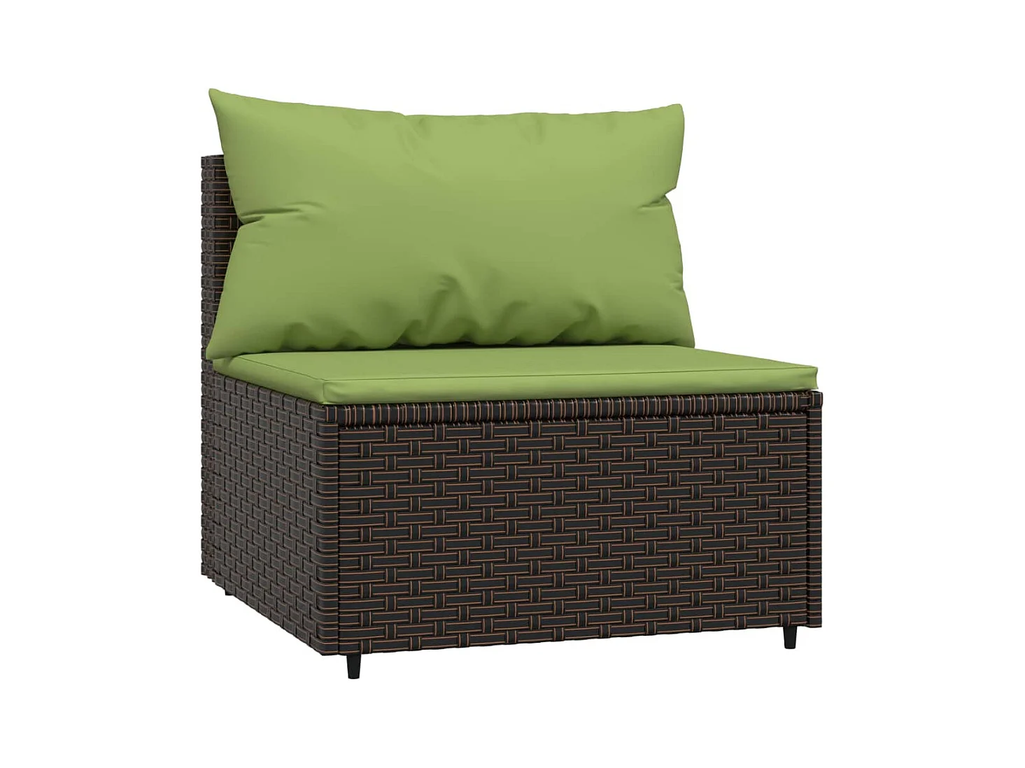 Mobili da giardino 3 pezzi con cuscini in resina intrecciata marrone