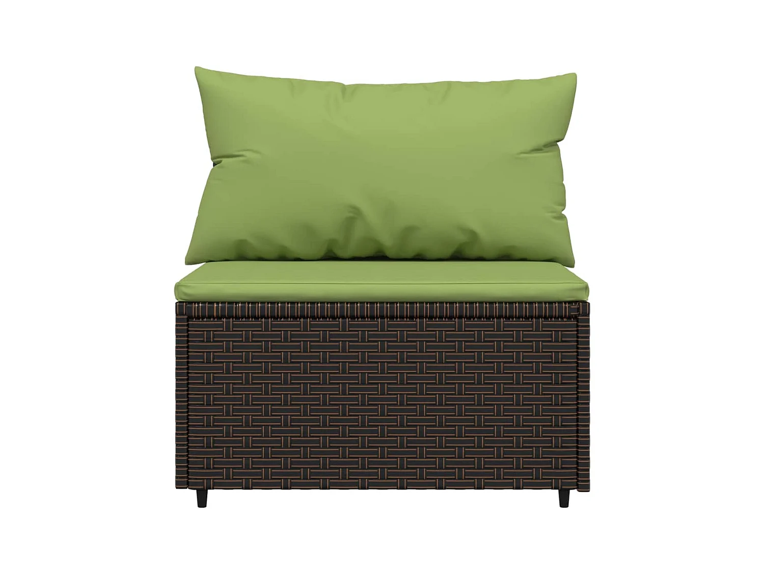 Mobili da giardino 3 pezzi con cuscini in resina intrecciata marrone