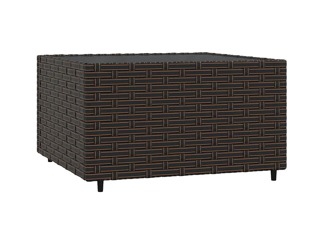 Mobili da giardino 3 pezzi con cuscini in resina intrecciata marrone