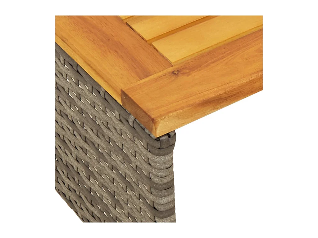 Canapé de jardin avec table et coussins en forme de L gris