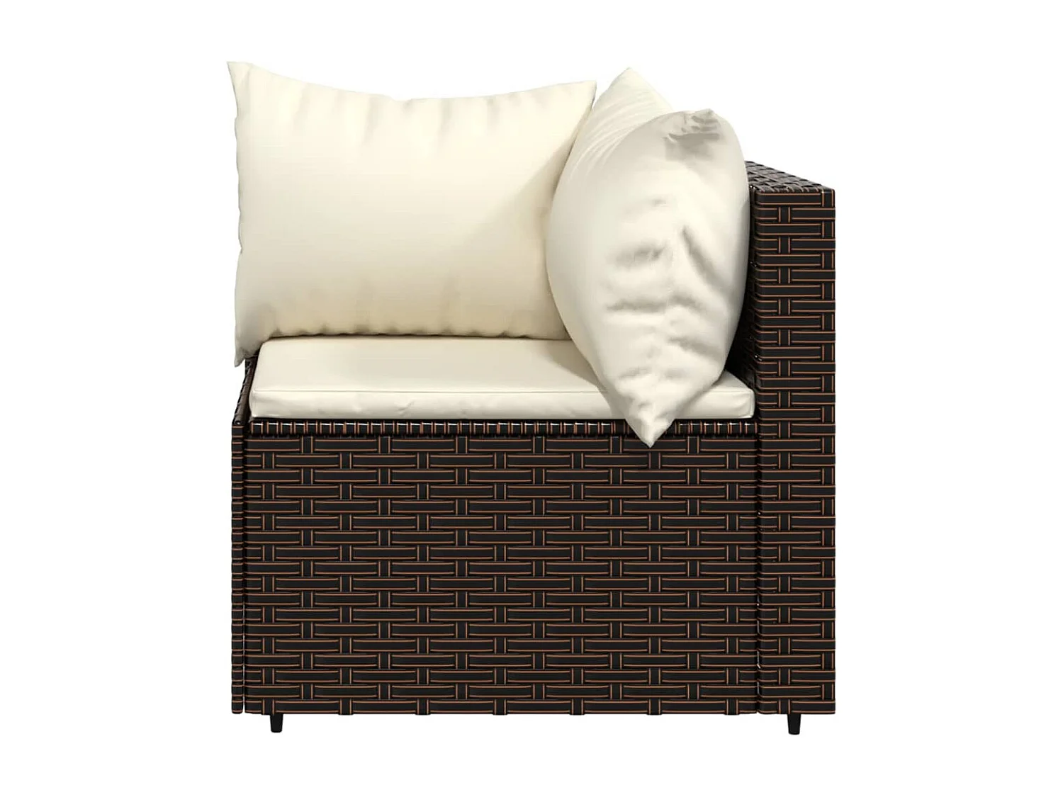 Salon de jardin 4 pcs avec coussins Marron Résine tressée