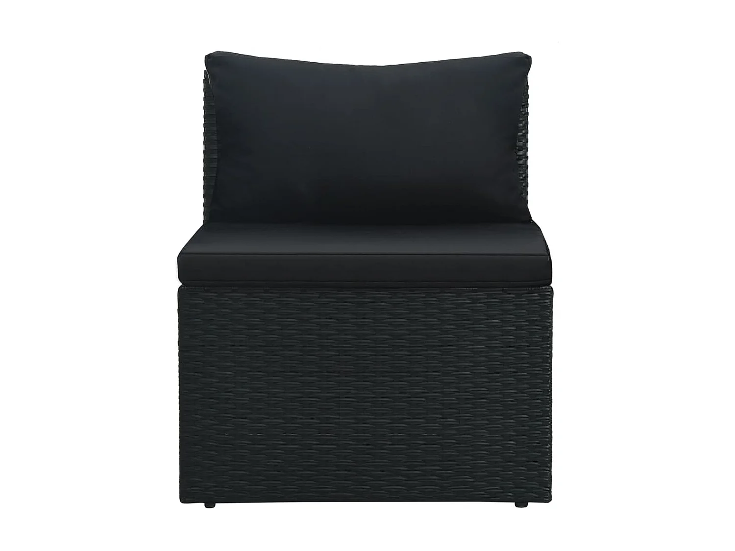 Salon de jardin 4 pcs avec coussins Résine tressée Noir