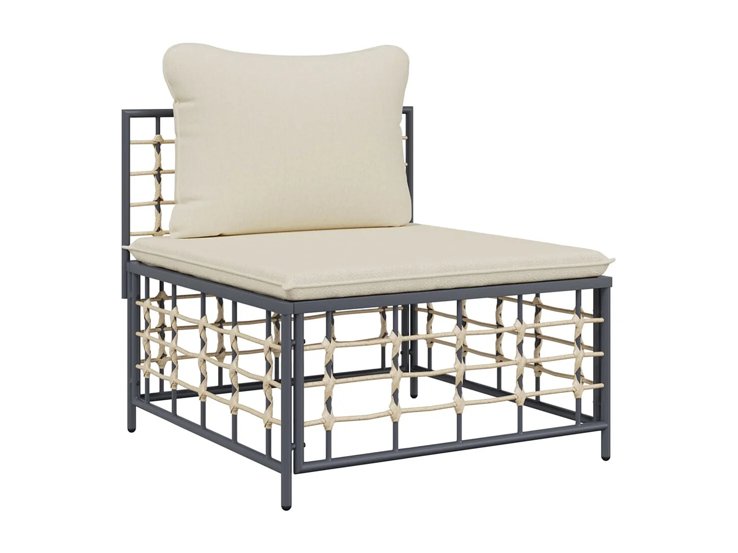 10 muebles de jardín con cojines de resina tejida antracita.