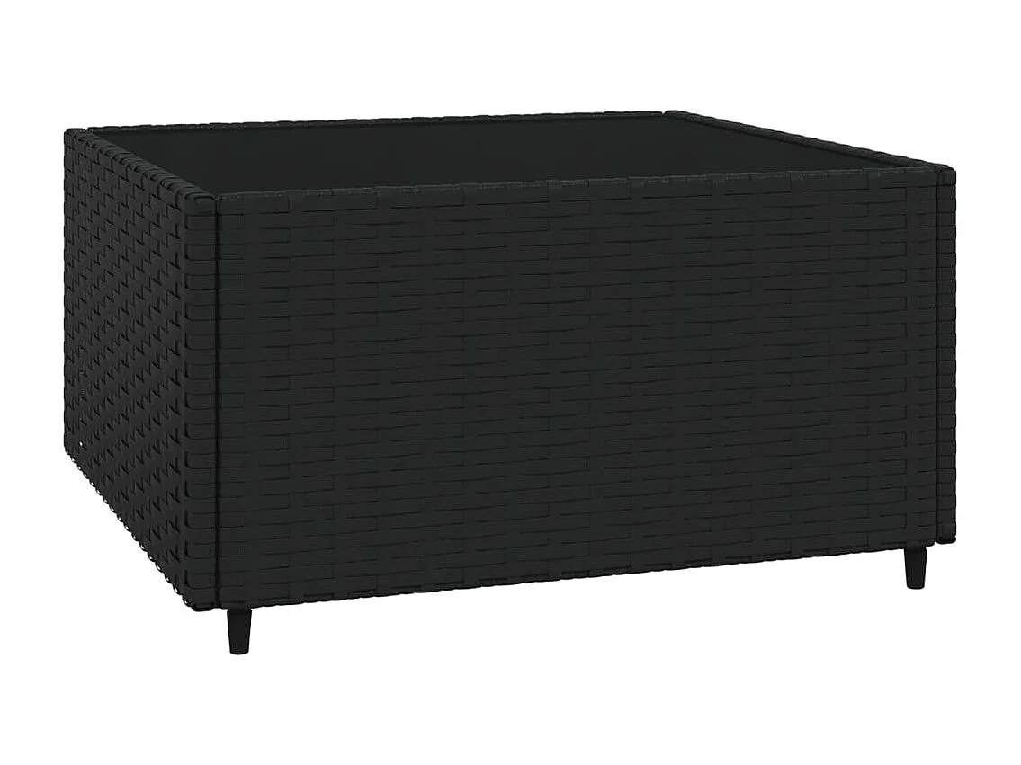 Salon de jardin 4 pcs avec coussins Noir Résine tressée