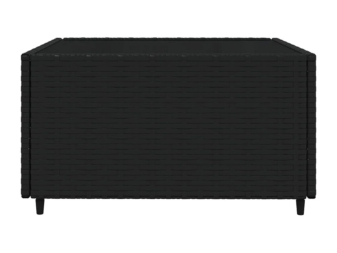 Salon de jardin 4 pcs avec coussins Noir Résine tressée