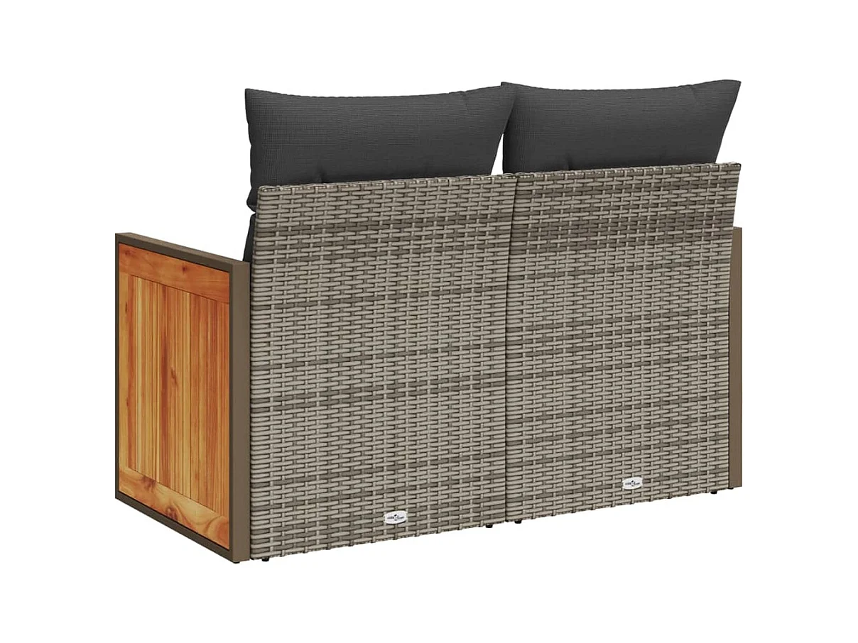 2-zits tuinbank met grijze geweven harskussens