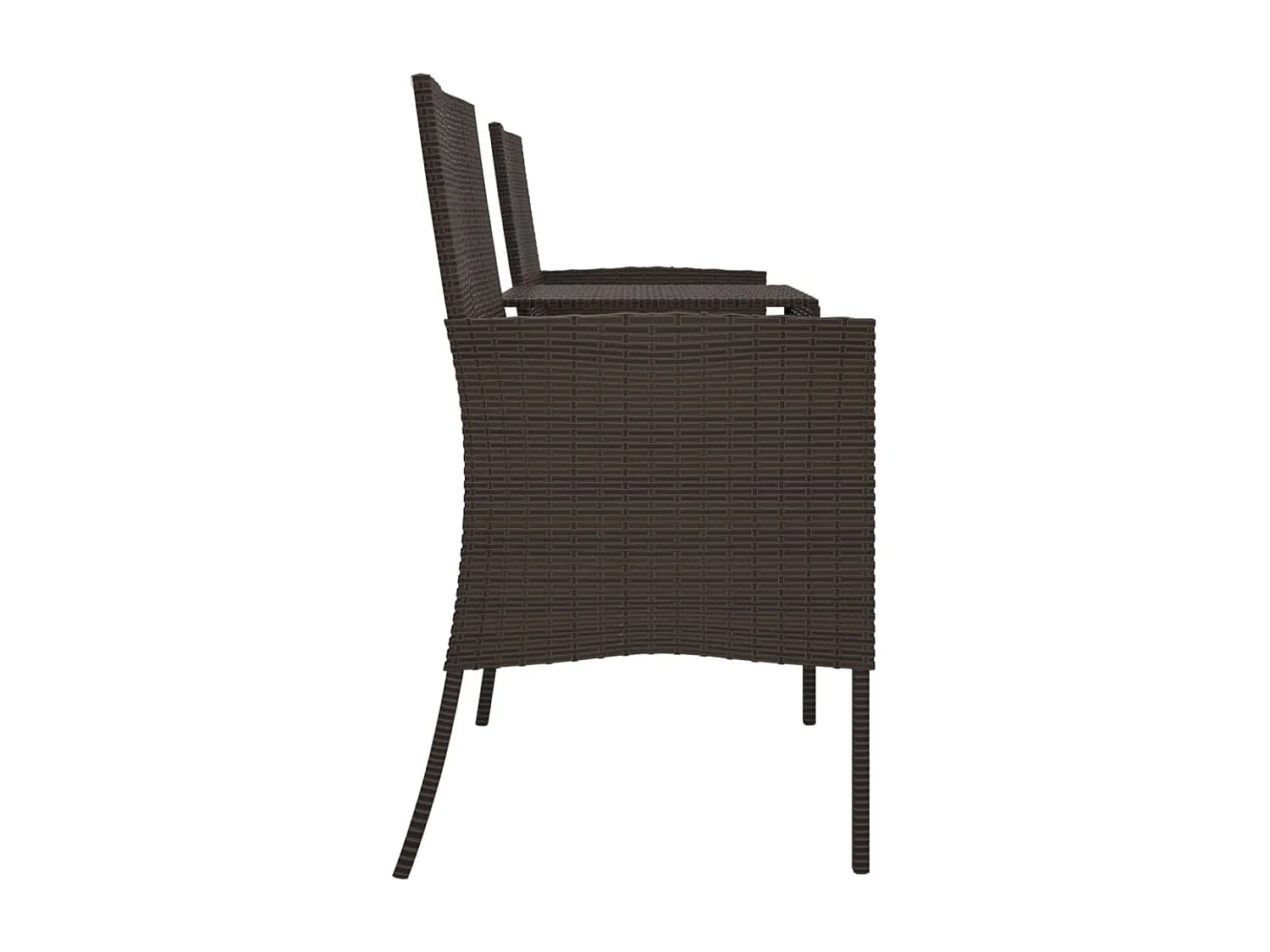 Canapé de jardin 2 places et table basse Résine tressée Marron