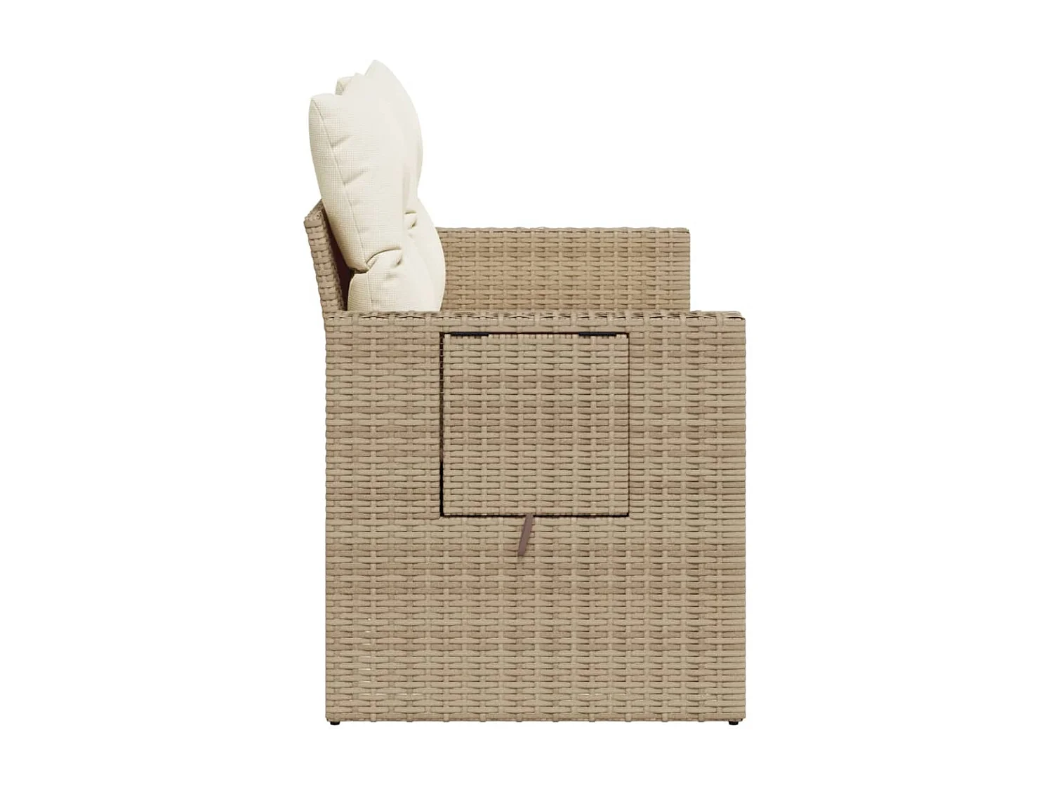 Canapé de jardin avec coussins 2 places beige résine tressée