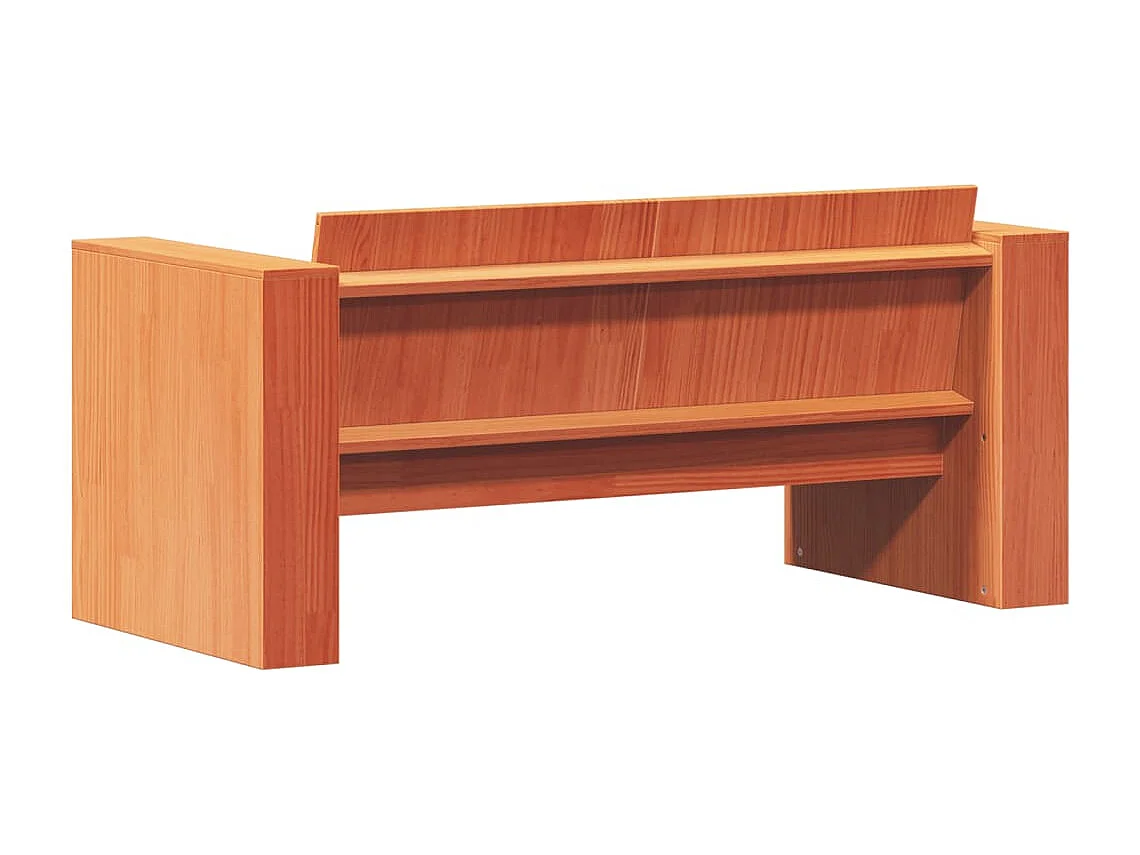 Canapé de jardin 2 places cire marron bois pin massif