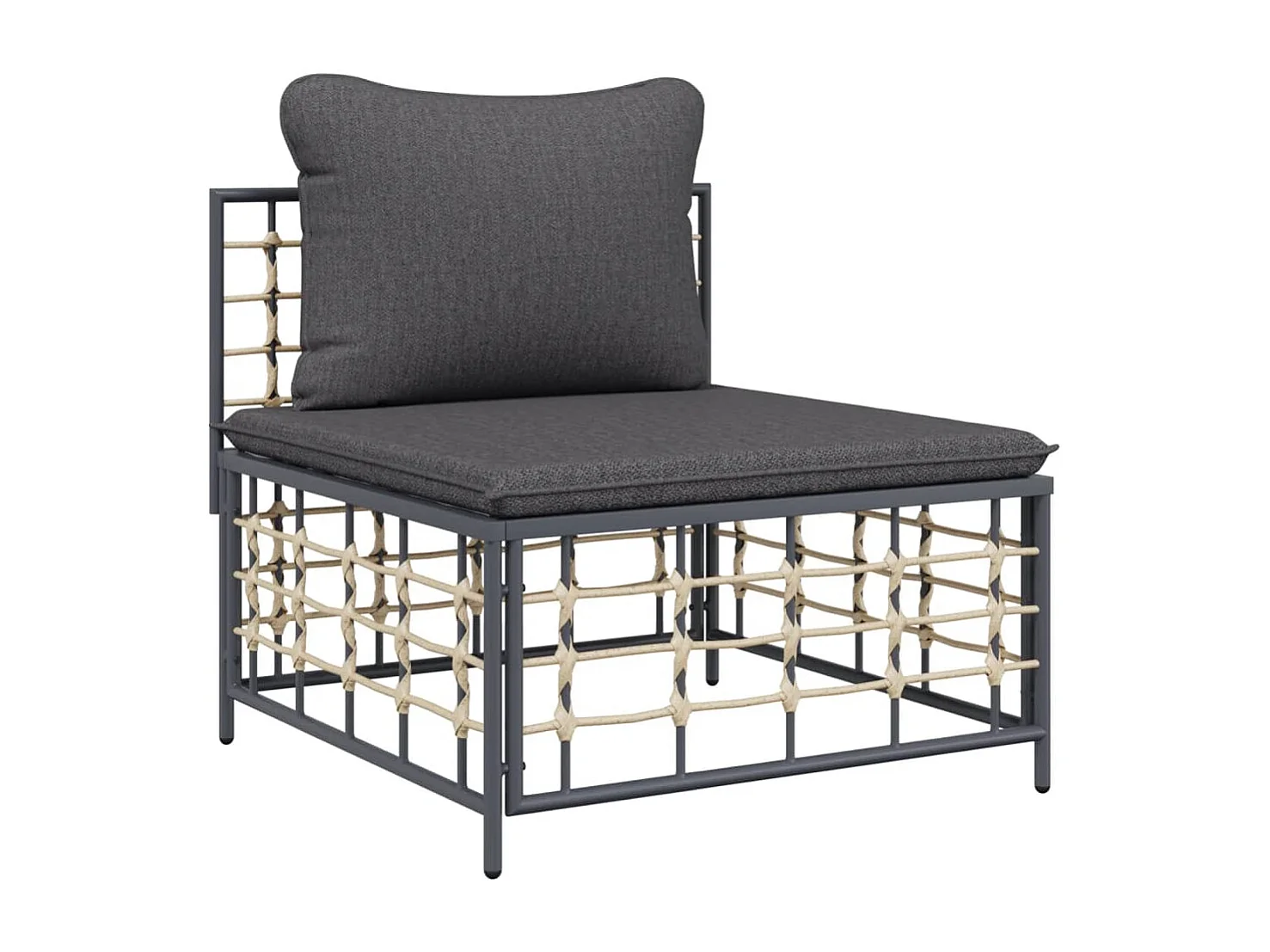 Salon de jardin 10 pcs avec coussins anthracite résine tressée