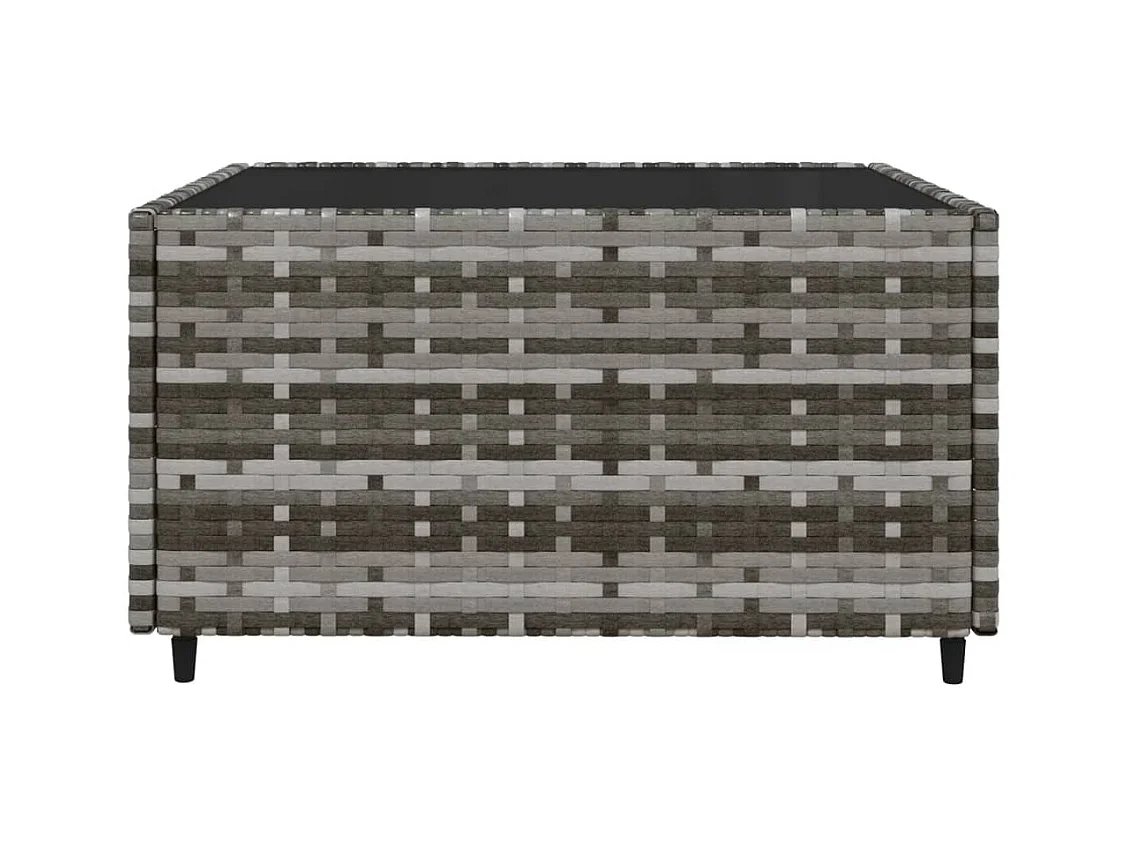 Salon de jardin 4 pcs avec coussins Gris Résine tressée