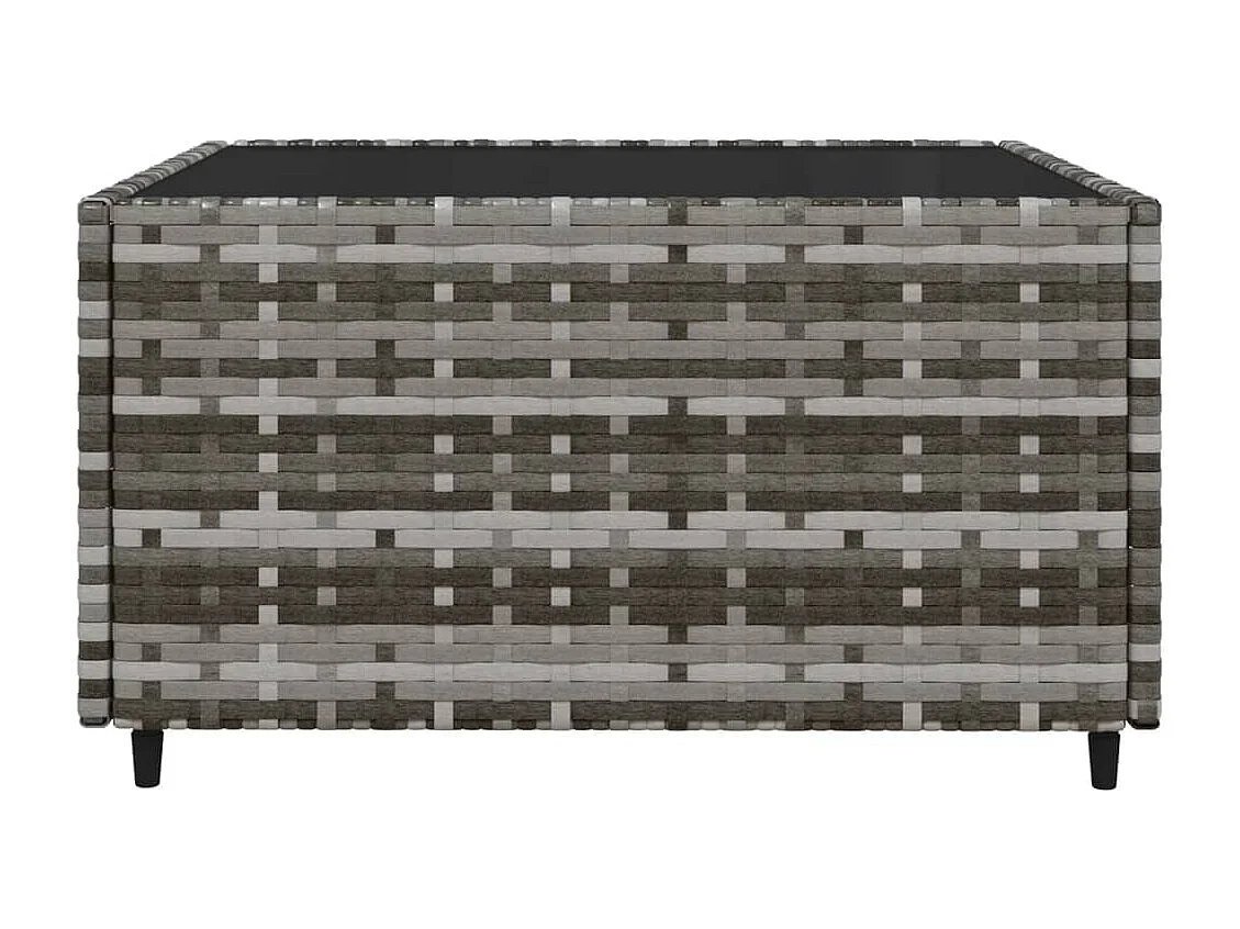 Salon de jardin 4 pcs avec coussins Gris Résine tressée