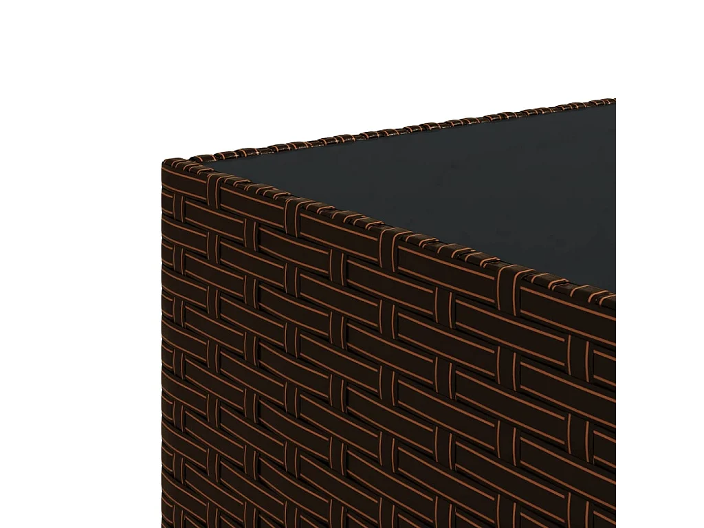 Salon de jardin 3 pcs avec coussins marron résine tressée