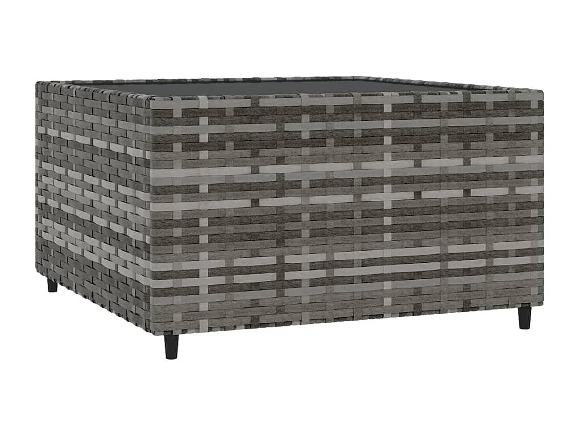 Salon de jardin 4 pcs avec coussins Gris Résine tressée