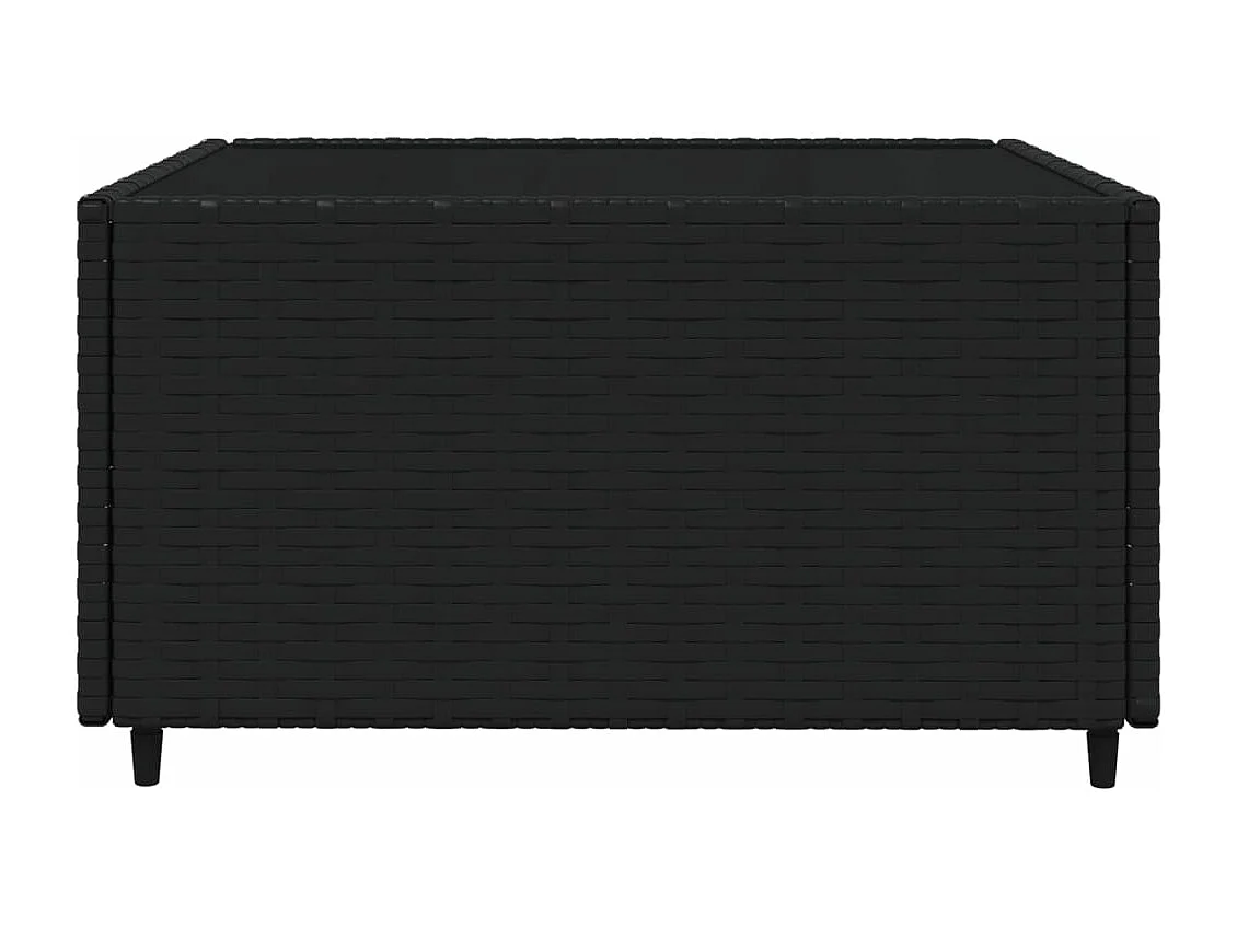 Mobili da giardino 4 pezzi con cuscini neri Vimini in resina