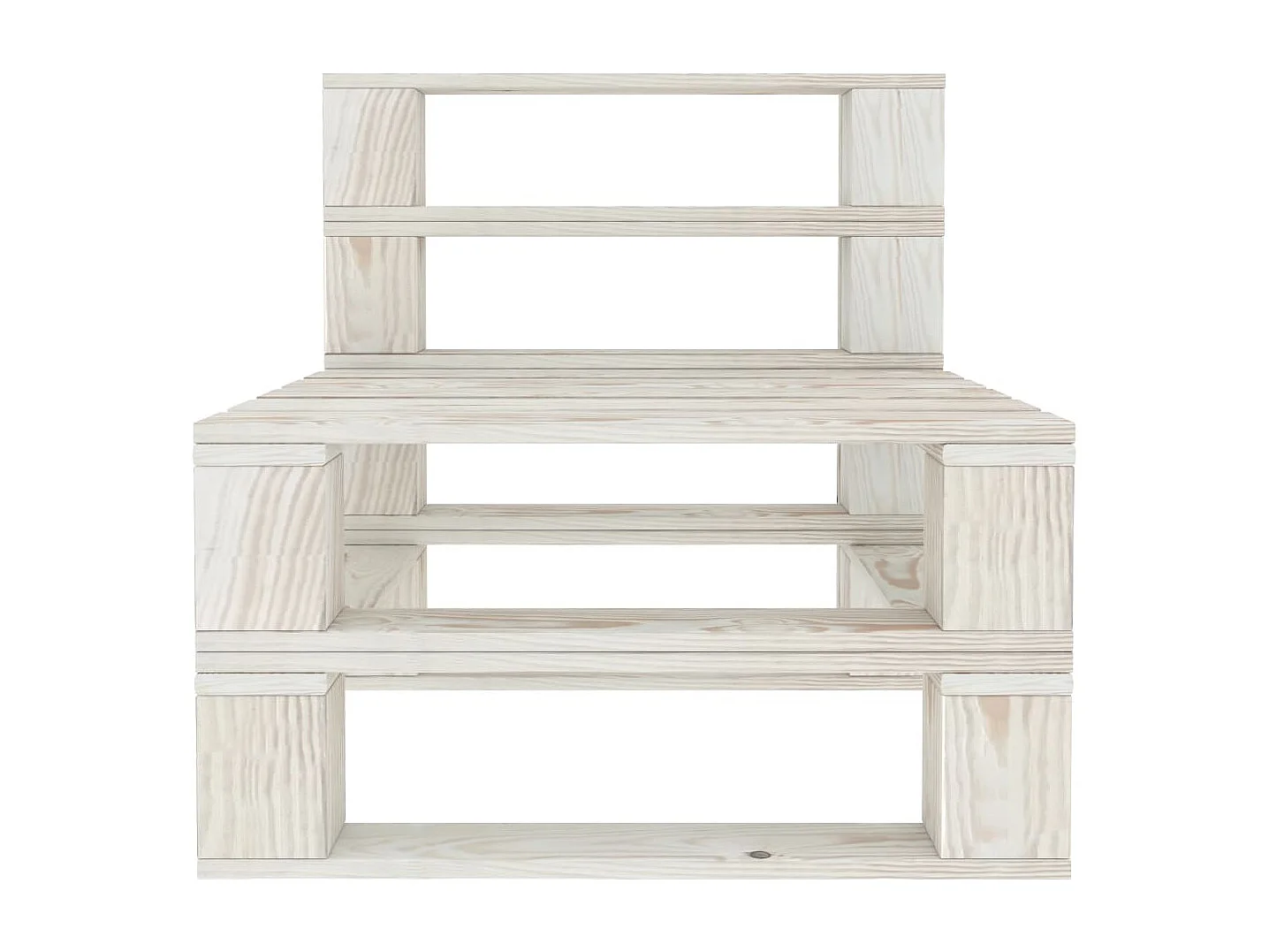 Canapé palette à 3 places de jardin Blanc Bois