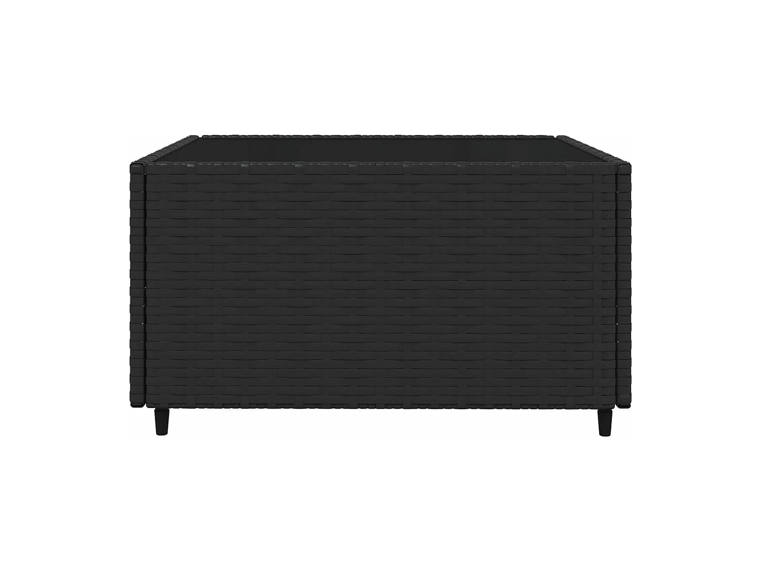 Salon de jardin 4 pcs avec coussins Noir Résine tressée