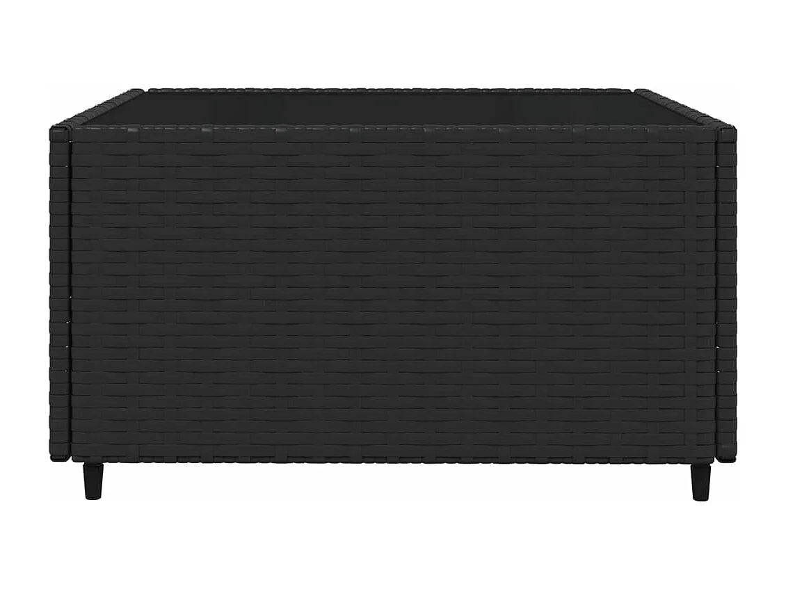 Salon de jardin 4 pcs avec coussins Noir Résine tressée