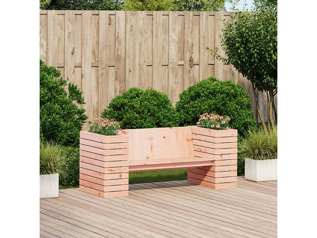 Banc avec jardinières 167,5x60x65 cm bois massif de douglas