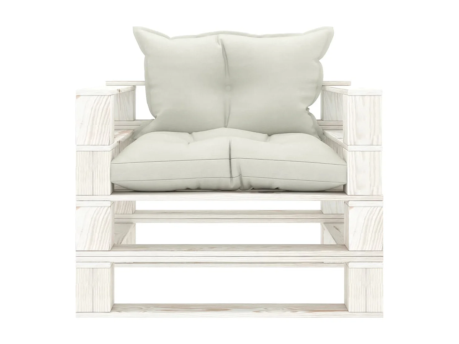 Divano da giardino in pallet con cuscini beige Legno