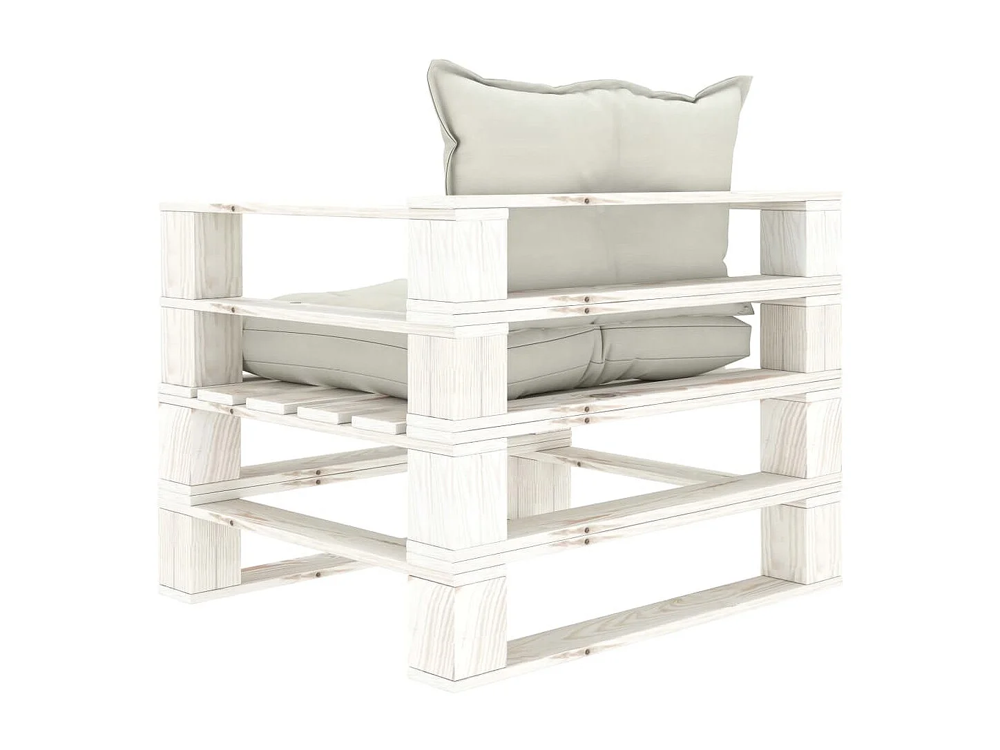 Divano da giardino in pallet con cuscini beige Legno